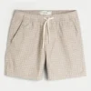 Mid-Thigh Linen-Blend Pull-On Shorts