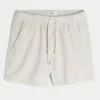 Mid-Thigh Linen-Blend Seersucker Shorts