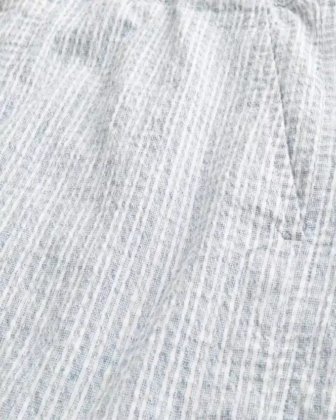 Mid-Thigh Linen-Blend Seersucker Shorts