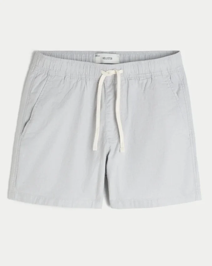 Mid-Thigh Linen-Blend Shorts