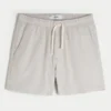 Mid-Thigh Linen-Blend Shorts