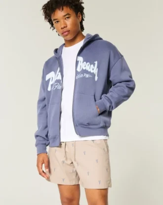 Mid-Thigh Lobster Pattern Pull-On Shorts