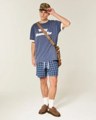 Mid-Thigh Seersucker Pull-On Shorts
