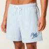 Mid-Thigh Seersucker Volley Swim Shorts