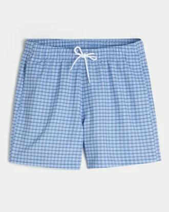 Mid-Thigh Seersucker Volley Swim Shorts