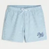 Mid-Thigh Seersucker Volley Swim Shorts