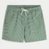 Mid-Thigh Seersucker Volley Swim Shorts