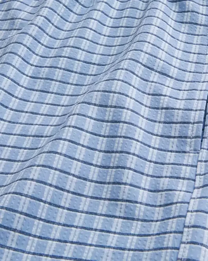 Mid-Thigh Seersucker Volley Swim Shorts