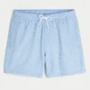 Mid-Thigh Seersucker Volley Swim Shorts