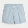 Mid-Thigh Seersucker Volley Swim Trunks
