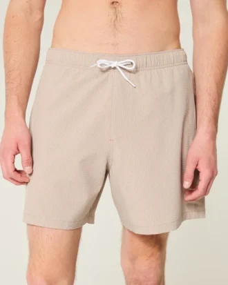 Mid-Thigh Seersucker Volley Swim Trunks Mid-Thigh Seersucker Volley Swim Trunks