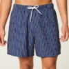 Mid-Thigh Seersucker Volley Swim Trunks