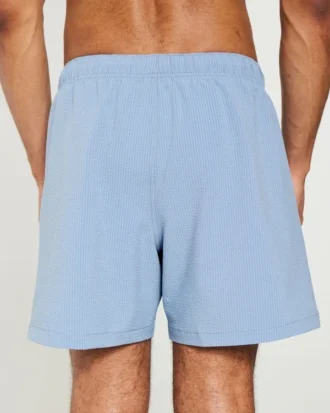 Mid-Thigh Seersucker Volley Swim Trunks