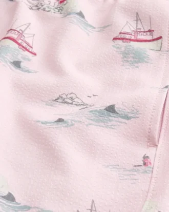 Mid-Thigh Seersucker Volley Swim Trunks