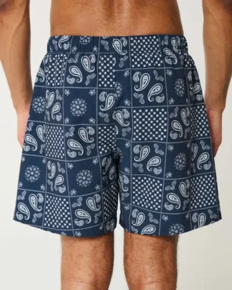 Mid-Thigh Seersucker Volley Swim Trunks