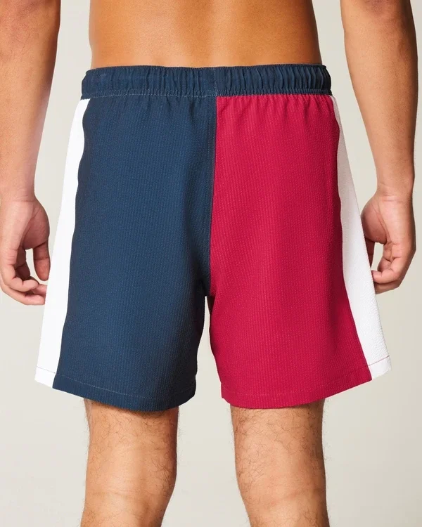Mid-Thigh Seersucker Volley Swim Trunks Mid-Thigh Seersucker Volley Swim Trunks