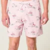 Mid-Thigh Seersucker Volley Swim Trunks