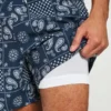 Mid-Thigh Seersucker Volley Swim Trunks