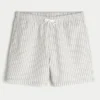 Mid-Thigh Seersucker Volley Swim Trunks