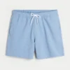 Mid-Thigh Seersucker Volley Swim Trunks
