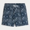 Mid-Thigh Seersucker Volley Swim Trunks