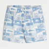 Mid-Thigh Seersucker Volley Swim Trunks