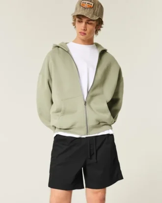 Mid-Thigh Twill Pull-On Shorts