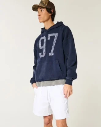 Mid-Thigh Twill Pull-On Shorts