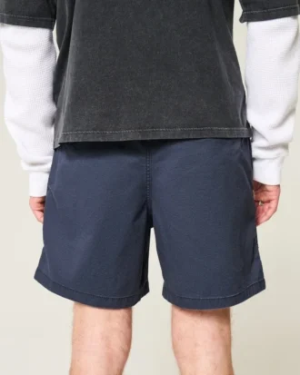 Mid-Thigh Twill Pull-On Shorts