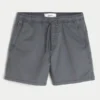 Mid-Thigh Twill Pull-On Shorts