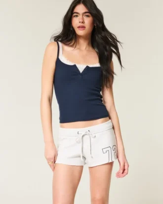 Number Graphic Mini Fleece Shorts