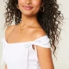 Off-the-Shoulder Tie Sleeve Top