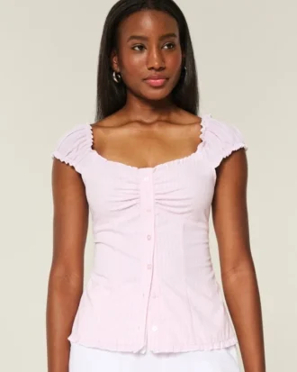 On/Off-the-Shoulder Poplin Blouse