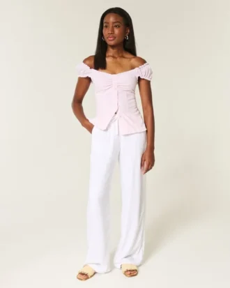 On/Off-the-Shoulder Poplin Blouse