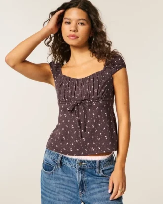 On/Off-the-Shoulder Scoop Babydoll Top