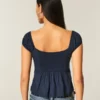On/Off-the-Shoulder Scoop Babydoll Top