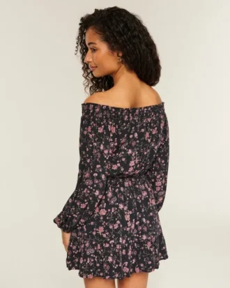 On/Off-the-Shoulder Woven Dress