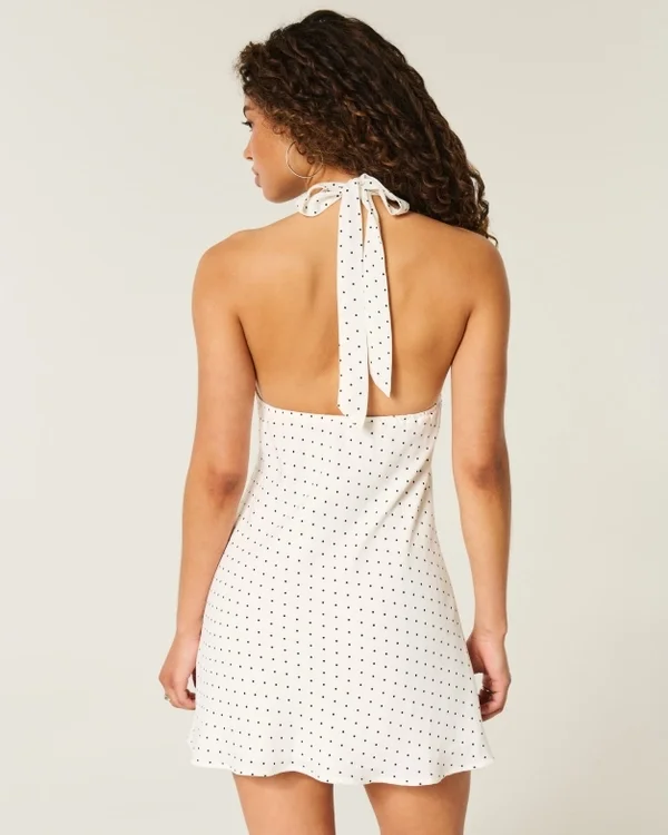 Open-Back Crepe Halter Dress Open-Back Crepe Halter Dress