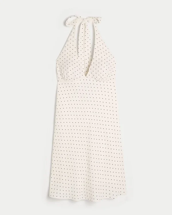 Open-Back Crepe Halter Dress Open-Back Crepe Halter Dress