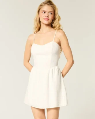 Open-Back Crosshatch Skort Dress