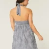 Open Back Halter Mini Dress
