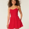 Open-Back Linen-Blend Skort Dress