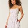 Open-Back Linen-Blend Skort Dress