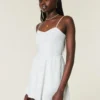 Open-Back Linen-Blend Skort Dress