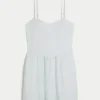 Open-Back Linen-Blend Skort Dress