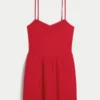 Open-Back Linen-Blend Skort Dress