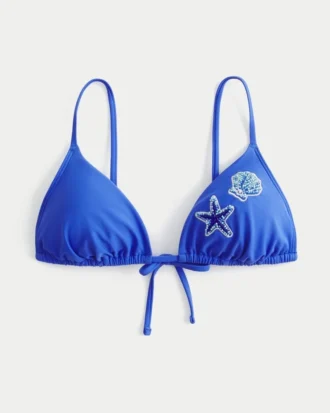 Over-the-Shoulder Beaded Triangle Bikini Top