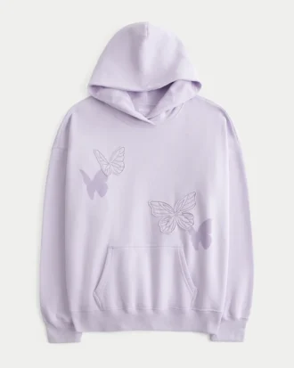Oversized Butterfly Graphic Hoodie
