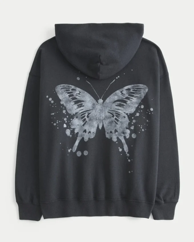 Oversized Butterfly Graphic Hoodie Oversized Butterfly Graphic Hoodie