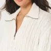 Oversized Cable-Knit Half-Zip Sweater